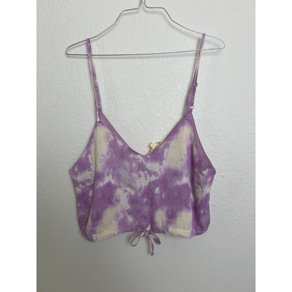 L.A. Hearts Pacsun Tie Dye Lavender Crop Top Tie Front Adj. Straps M